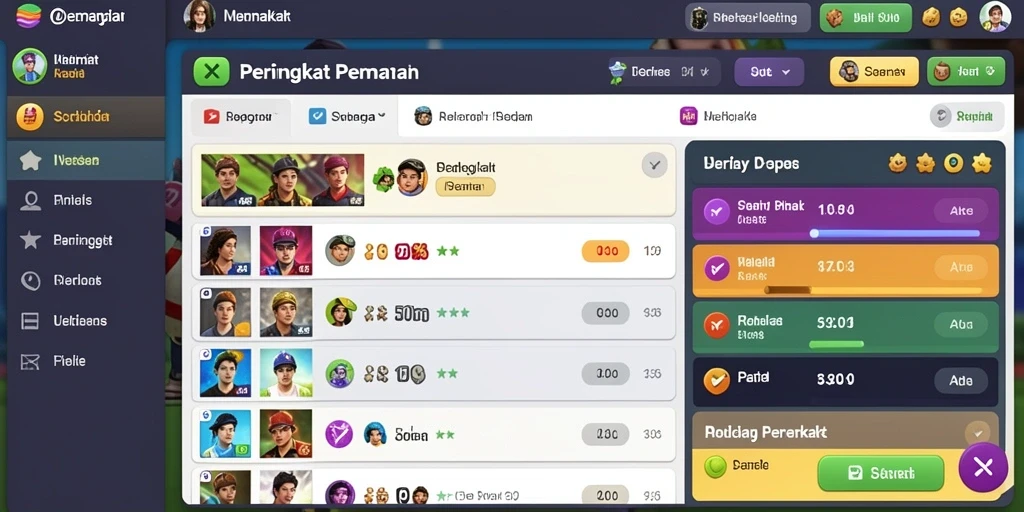Tampilan menu permainan yang menarik dan mudah dinavigasi.